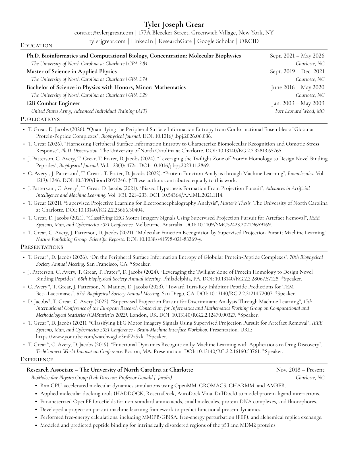 Curriculum vitae page 1 of 2